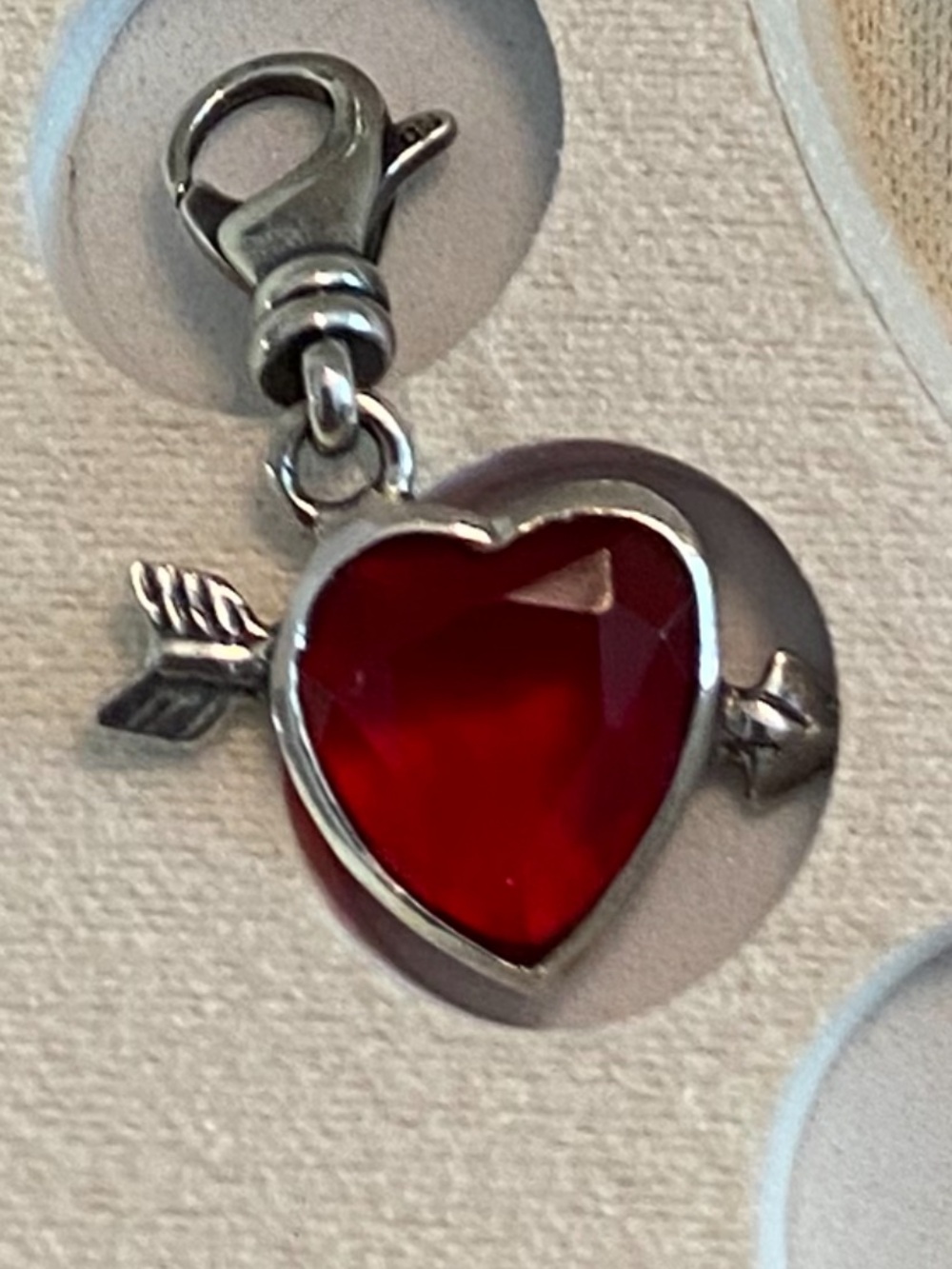 Silpada Sterling Red Heart Arrow Charm